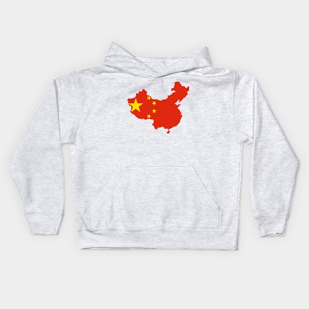 China Flag Map Kids Hoodie by Historia